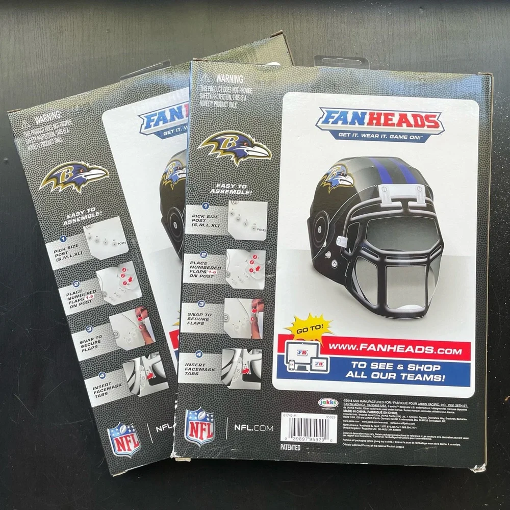 Fanheads Baltimore Ravens Football Helmets - Black and Purple NFL Licensed NIP